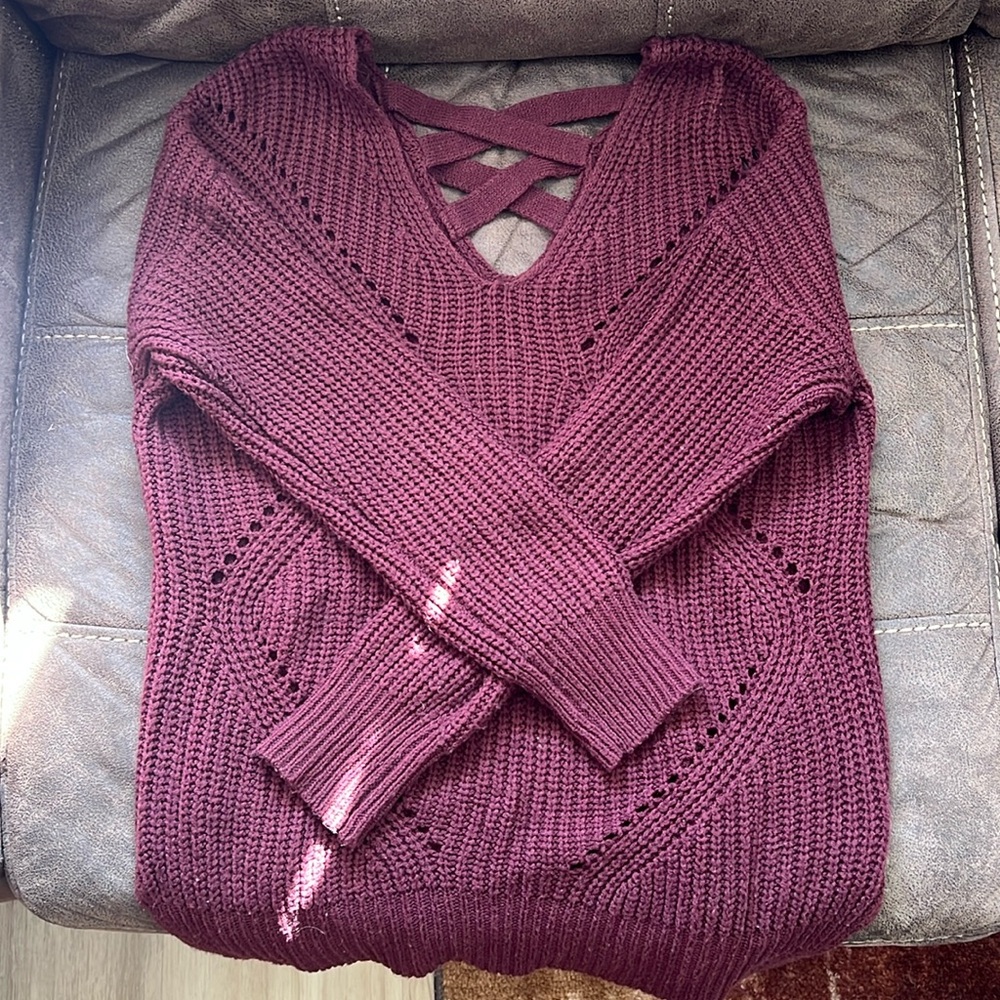 Burgundy long sleeve sweater from Charlotte Russe